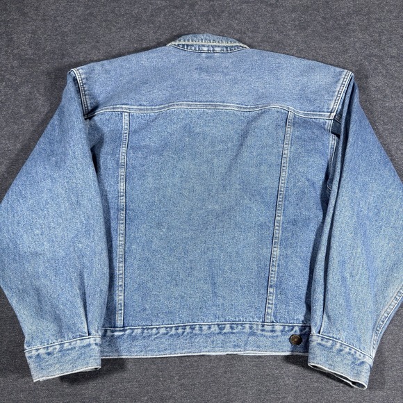 Vintage Eddie Bauer Denim Trucker Jacket Mens XL Blue Jean 80's 90s Outdoor - Picture 4 of 7